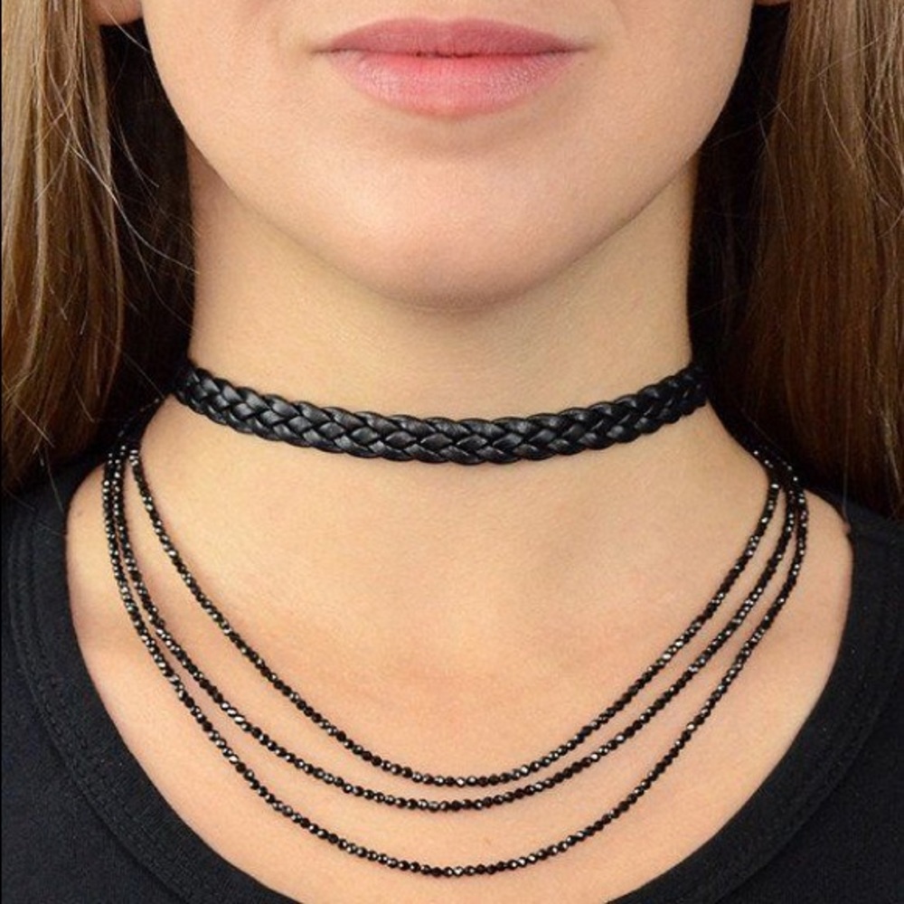 King Baby Women’s Braided Leather Choker Necklace